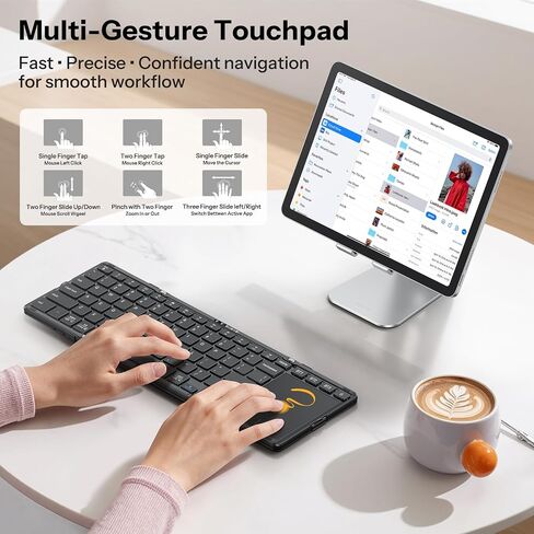 OMOTON Foldable Touchpad Keyboard & 2.4G Wireless Keyboard and Mouse Combo in Kuwait