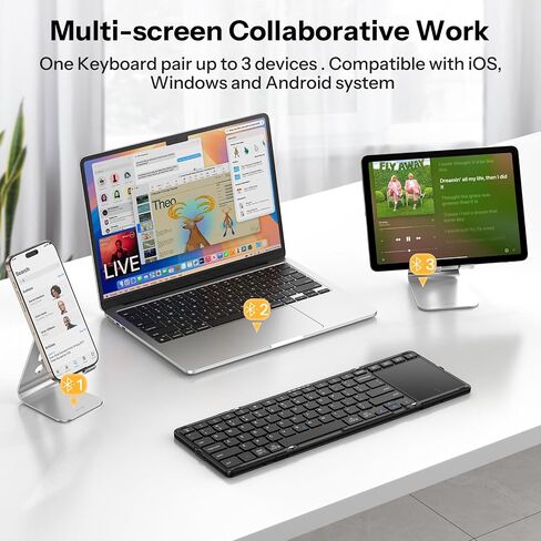 OMOTON Foldable Touchpad Keyboard & 2.4G Wireless Keyboard and Mouse Combo in Kuwait