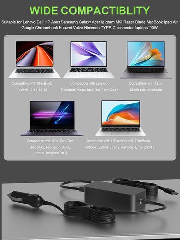 165W Laptop Car Charger USB C Prot for Major Laptop Tablet in Saudi Arabia