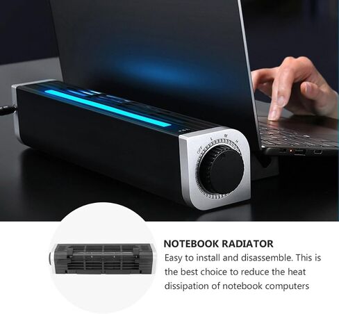 SECFOU Portable Laptop Cooling Pad with USB Fan, Aluminum Alloy and Abs Material, Silent Design and Low Power Consumption, Adjustable Cooling Radiator Rack with Rear Plug Holder in Saudi Arabia