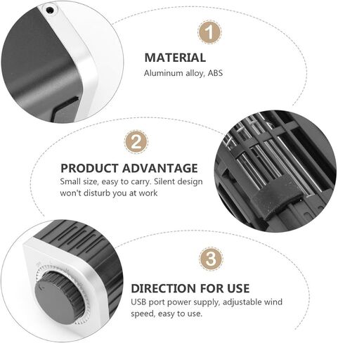 SECFOU Portable Laptop Cooling Pad with USB Fan, Aluminum Alloy and Abs Material, Silent Design and Low Power Consumption, Adjustable Cooling Radiator Rack with Rear Plug Holder in Saudi Arabia