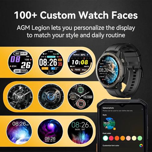 AGM Legion Rugged Smart Watch, 5ATM Waterproof, Shockproof & Drop-Proof in Saudi Arabia