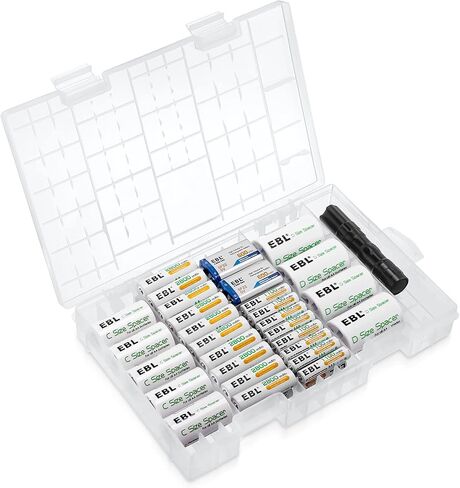 EBL Rechargeable Batteries Combo 47Pcs with Battery Organizer Storage Box in Saudi Arabia