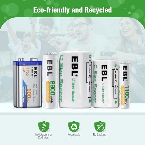 EBL Rechargeable Batteries Combo 47Pcs with Battery Organizer Storage Box in Saudi Arabia