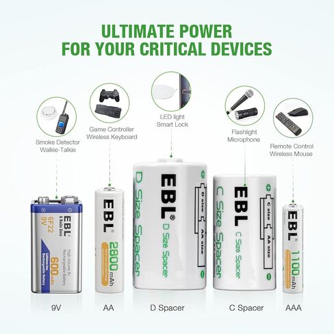 EBL Rechargeable Batteries Combo 47Pcs with Battery Organizer Storage Box in Saudi Arabia