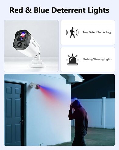 【90ft Super Night Vision】 5MP Outdoor Wired Security Camera System in Kuwait