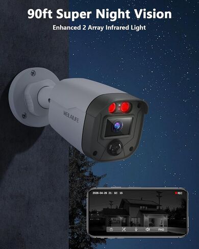 【90ft Super Night Vision】 5MP Outdoor Wired Security Camera System in Kuwait
