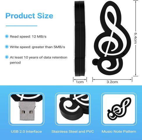 USB Flash Drive Cartoon Music Note Pattern USB 2.0 16GB in Saudi Arabia