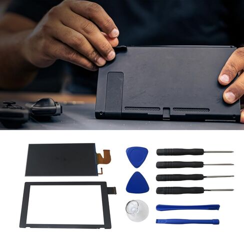 HOTIOGA 2026 New Replacement LCD Screen Display & Touch Digitizer, Touch Pannel Glass Repair Kit, Compatible with Nintendo Switch Console in Saudi Arabia