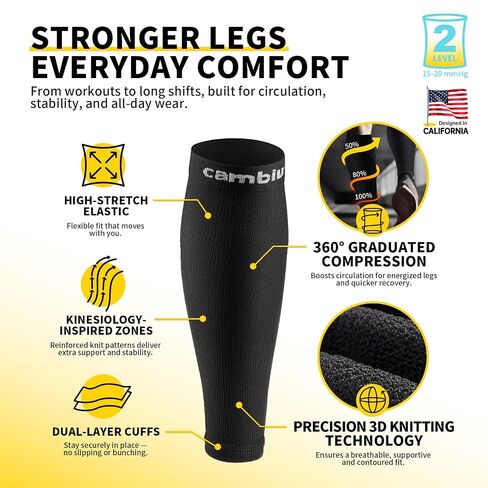 CAMBIVO Calf Compression Sleeve 1 Pair Footless Compression Socks Running in Saudi Arabia