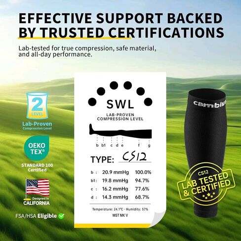 CAMBIVO Calf Compression Sleeve 1 Pair Footless Compression Socks Running in Saudi Arabia