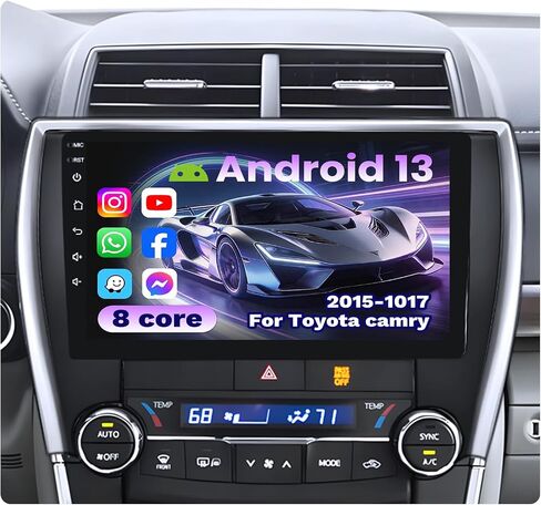 8Core Car Radio for Toyota Camry 2015 2016 2017 Upgrade: 10.1" Touchscreen 1280 * 800 Head Unit Stereo Carplay Android Auto, 36EQ, Bluetooth 5.0, GPS, Backup Camera FM/SWC, Split Screen in Saudi Arabia