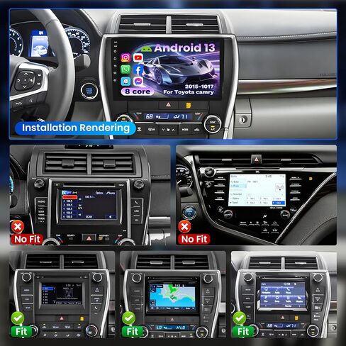 8Core Car Radio for Toyota Camry 2015 2016 2017 Upgrade: 10.1" Touchscreen 1280 * 800 Head Unit Stereo Carplay Android Auto, 36EQ, Bluetooth 5.0, GPS, Backup Camera FM/SWC, Split Screen in Saudi Arabia