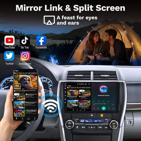 8Core Car Radio for Toyota Camry 2015 2016 2017 Upgrade: 10.1" Touchscreen 1280 * 800 Head Unit Stereo Carplay Android Auto, 36EQ, Bluetooth 5.0, GPS, Backup Camera FM/SWC, Split Screen in Saudi Arabia