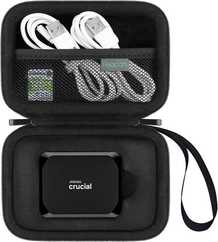Hard Case for Crucial X10 / X9 / X10 Pro / X9 Pro Portable SSD 1TB 2TB 4TB 6TB 8TB External Solid State Drive SSD, Travel Case Protective Cover Storage Bag (Case Only), Black in Saudi Arabia