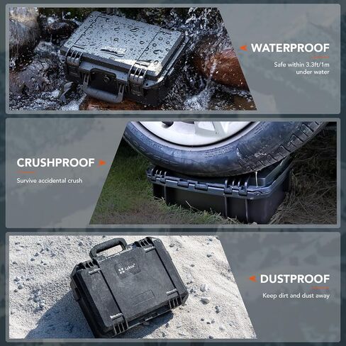 Lykus HC-3920 Waterproof Hard Case with Foam, Inner Size 14.76*7.91*6.02in in Saudi Arabia