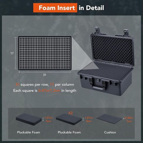 Lykus HC-3920 Waterproof Hard Case with Foam, Inner Size 14.76*7.91*6.02in in Saudi Arabia