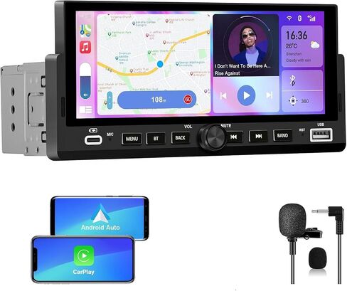 Single Din Car Radio with Wireless CarPlay & Android Auto 6.86 Inch in Kuwait