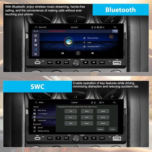 Single Din Car Radio with Wireless CarPlay & Android Auto 6.86 Inch in Kuwait