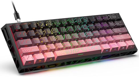 LAMA 60% Mechanical Gaming Keyboard, Full‑Key Hot‑Swap DIY Custom Keyboard, 16 RGB Backlight Modes, Compact Portable Layout, Detachable USB‑C Cable for Gaming & Office Use, Black in Kuwait
