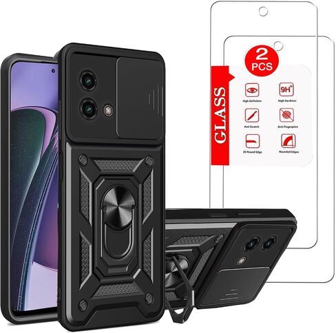 for Motorola Moto G Stylus 5G (2023) Case with [2 Pack] Tempered Glass Screen Protector, for Moto G Stylus 5G (2023) Case Heavy Duty [Military-Grade] with Lens Protects Protective Cover Black in Kuwait