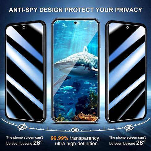 [3-Pack Privacy Screen Protector for Motorola Moto G Play 2024 Tempered Glass, Bubble Free, Easy to Install, 9H Hardness in Saudi Arabia