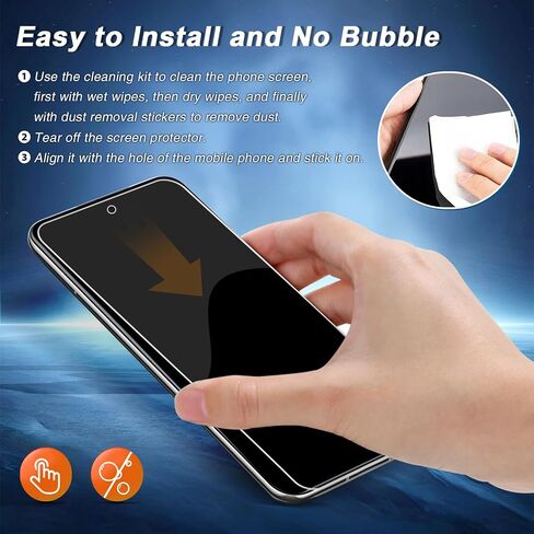[3-Pack Privacy Screen Protector for Motorola Moto G Play 2024 Tempered Glass, Bubble Free, Easy to Install, 9H Hardness in Saudi Arabia