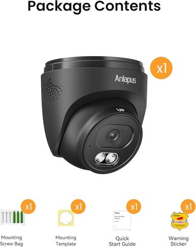 Anlapus 4K 8MP Add-On Wired Dome TVI Security Camera, Audio Recording in Saudi Arabia
