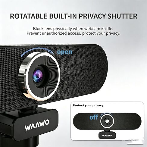3-in-1 4K Webcam with AI Auto Tracking, Built-in Noise Reduction Mic & Powerful Camera Speaker, 90° FOV, 1/2.7" CMOS Sensor, Privacy Lens Cover, USB, Type, for Meeting Live Streaming in Saudi Arabia