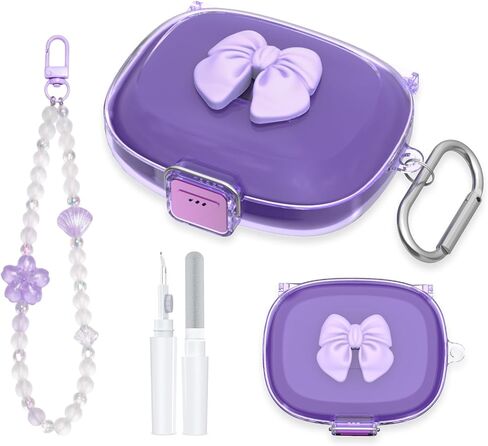 [Secure Lock] TUDIOW Bow Case Cover for JBL Endurance Peak 4, Clear Purple in Saudi Arabia