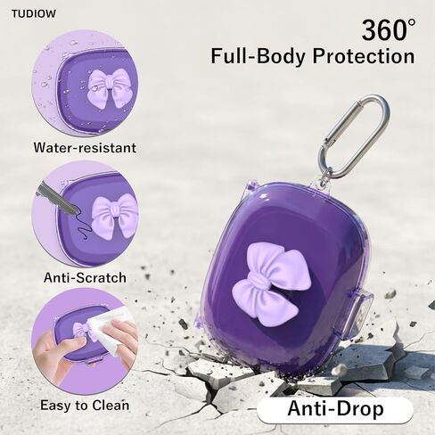 [Secure Lock] TUDIOW Bow Case Cover for JBL Endurance Peak 4, Clear Purple in Saudi Arabia