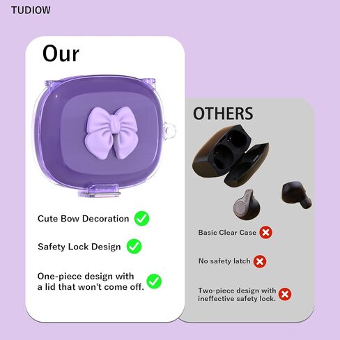 [Secure Lock] TUDIOW Bow Case Cover for JBL Endurance Peak 4, Clear Purple in Saudi Arabia