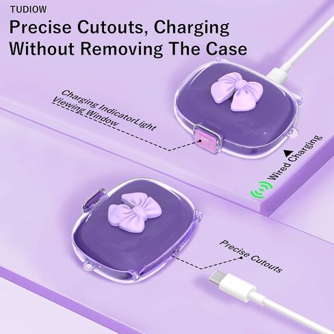 [Secure Lock] TUDIOW Bow Case Cover for JBL Endurance Peak 4, Clear Purple in Saudi Arabia