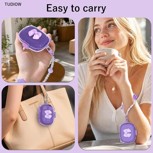 [Secure Lock] TUDIOW Bow Case Cover for JBL Endurance Peak 4, Clear Purple in Saudi Arabia