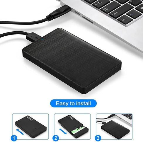 2-Pack USB 3.0 to SATA External Hard Drive Enclosure for 2.5" SSD HDD, UASP Tool-Free 5Gbps Hard Drive Case with Smart Sleep, Compatible with 7mm 9.5mm SATA III/II HDD SSD, Windows/Mac/Linux in Saudi Arabia