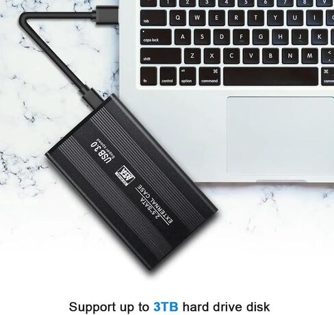2-Pack 2.5 Inch Hard Drive Enclosure USB 3.0, Aluminum SATA to USB 3.0 External HDD SSD Case, Shockproof, Up to 6Gbps, 3TB Support, Tool-Free, Windows/Mac Compatible, Black in Saudi Arabia