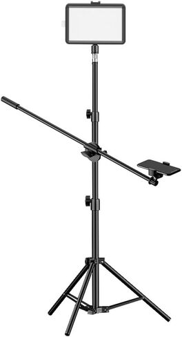 LED Desktop Fill Light Mobile Phone Holder RGB Selfie Overhead Live Broadcast Telescopic Floor Tripod in Saudi Arabia