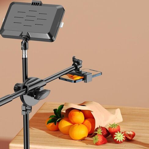 LED Desktop Fill Light Mobile Phone Holder RGB Selfie Overhead Live Broadcast Telescopic Floor Tripod in Saudi Arabia