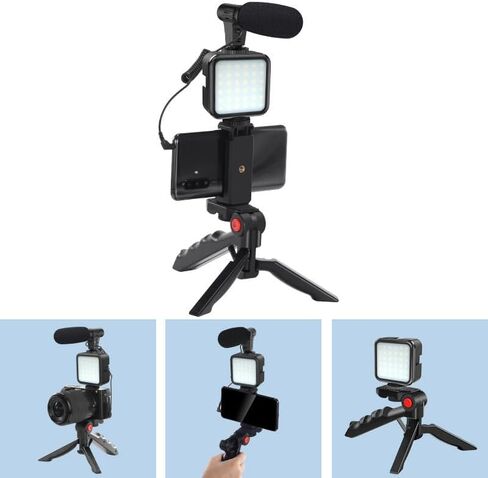 Outdoor Shooting Vlog Live Broadcast Equipment Microphone Stand Fill Light Conference Recording in Saudi Arabia