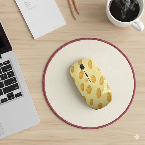 Planetar Cartoon Baguettes Bread Rolls Pattern, USB Optical Wireless Mouse, Ergonomic Slim Desktop Laptop Mice for Kids in Saudi Arabia