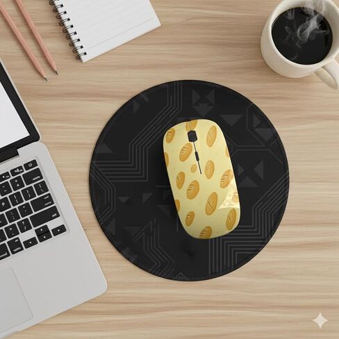 Planetar Cartoon Baguettes Bread Rolls Pattern, USB Optical Wireless Mouse, Ergonomic Slim Desktop Laptop Mice for Kids in Saudi Arabia