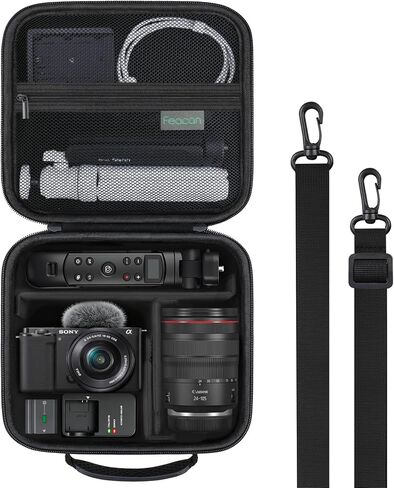 Camera Case for Sony ZV-E10 / ZVE10 II - APS-C Camera, for Sony ZV-E10 Mirrorless Vlog Camera Kit Camera Carrying Case with a Shoulder Strap, Protective Camera Accessories Dividers, Black in Saudi Arabia