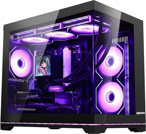 Superview Prebuilt AI Gaming PC Desktop Computer, AMD Ryzen 7 9700X 8-Core 3.9GHz, RTX 5060 8GB,32GB DDR5 RAM,1TB PCIe +1TB SATA SSD, 850W PSU, ARGB APP Controlled Fans, Win 11, Mouse & Keyboard, Pink in Saudi Arabia