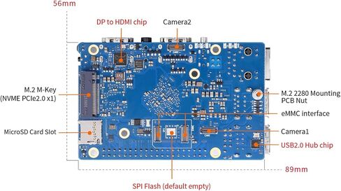 Orange Pi 5 Pro 4GB/8GB/16GB LPDDR5 Rockchip RK3588S 8-Core 64-Bit Single Board Computer with eMMC Socket, WiFi 5/Bluetooth 5.0, Development Board Run Ubuntu/Debian/Android (8GB+Power Supply) in Saudi Arabia