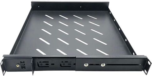 19" 1U Rack Mount High-Load Capacity Equipment Shelf - Black in Saudi Arabia