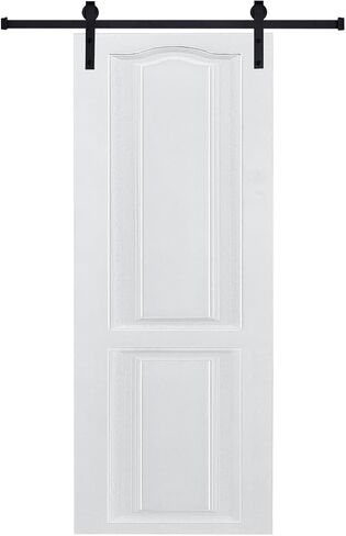 CNC Crafted Modern Door 3/4" Thick 22 in. x 80 in. MDF White Barn Sliding Door with Hardware kit, Milk White in Kuwait