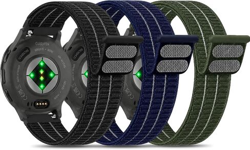Bolesi Watch Bands Compatible with Garmin Forerunner 265/255 46mm,Venu 3/2/Venu 4 45mm,3 Pack 22mm Hook and Loop Soft Nylon Sport Replacement Strap for Garmin Vivoactive 4 45mm Women Men in Saudi Arabia
