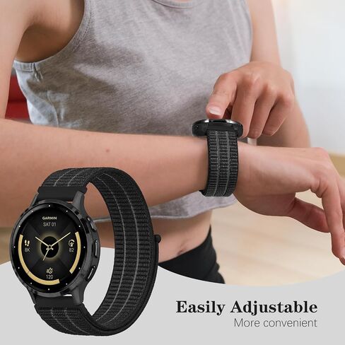 Bolesi Watch Bands Compatible with Garmin Forerunner 265/255 46mm,Venu 3/2/Venu 4 45mm,3 Pack 22mm Hook and Loop Soft Nylon Sport Replacement Strap for Garmin Vivoactive 4 45mm Women Men in Saudi Arabia