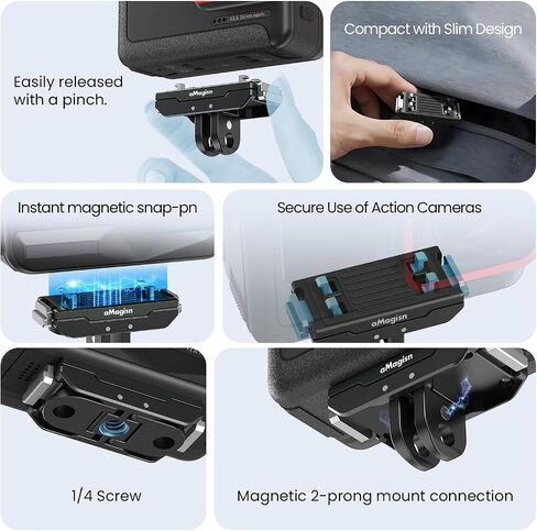 Magnetic Quick Release Mount Compatible with Insta360 Ace Pro 2/Ace Pro/Ace/X5/X6/X4 Air (Metal) in Saudi Arabia