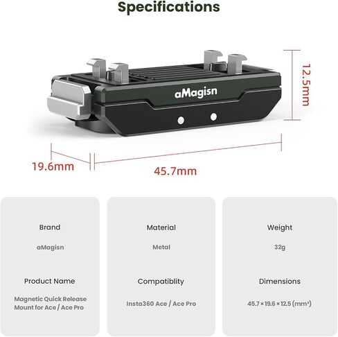 Magnetic Quick Release Mount Compatible with Insta360 Ace Pro 2/Ace Pro/Ace/X5/X6/X4 Air (Metal) in Saudi Arabia
